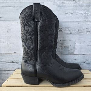Ariat Black Leather Western Cowboy Boots Mens 7.5D Style 10002218(34770)